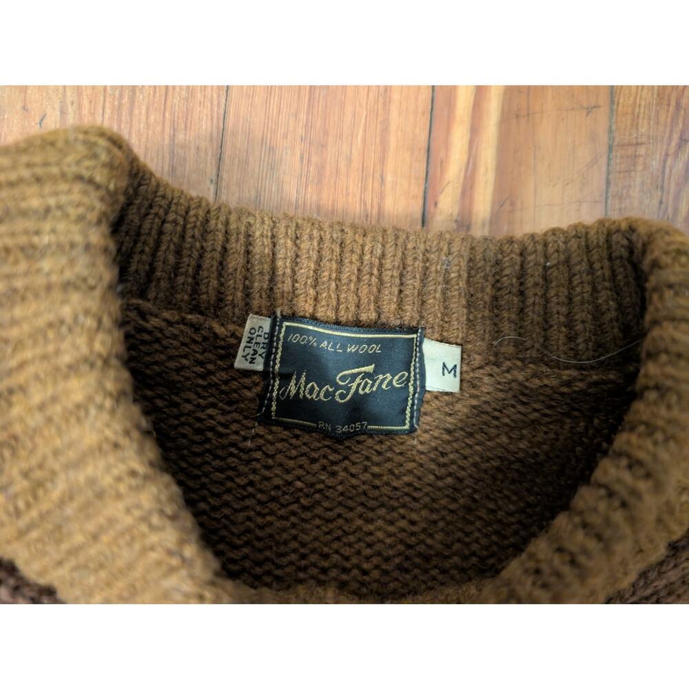 MacFane VTG Mens Medium Leather Brown Sweater Size Medium - Picture 3 of 7